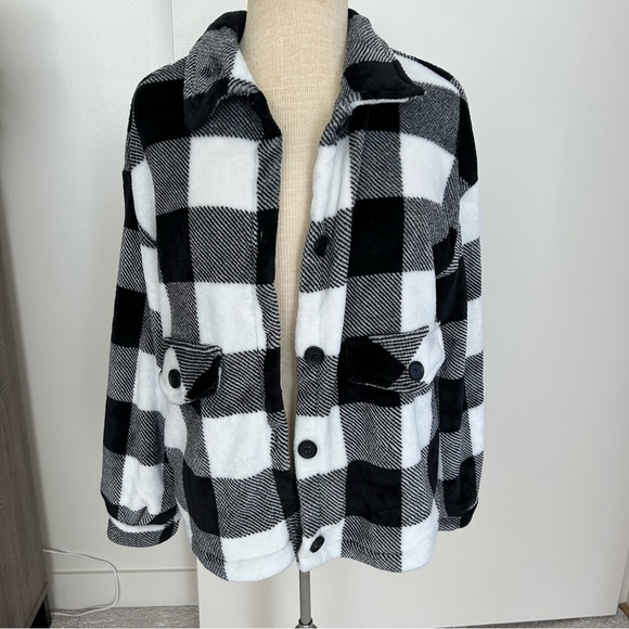 SHEIN Jackets & Blazers - Cozy Fuzzy Shacket Shirt Jacket